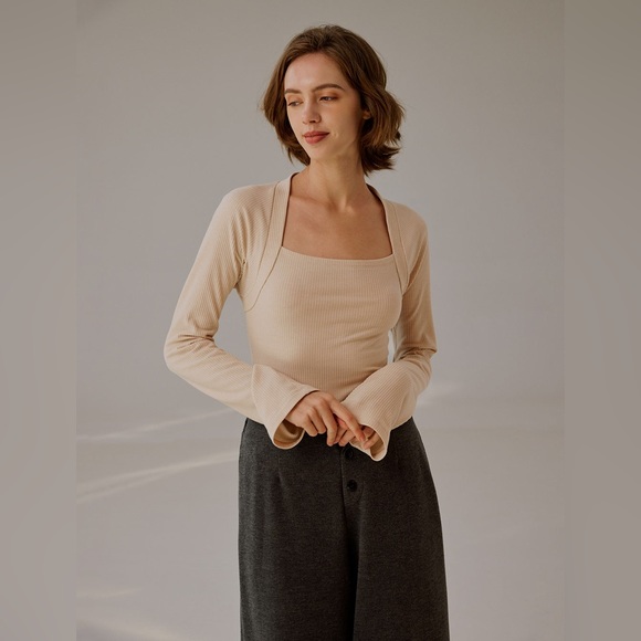 NWOT Nap Loungewear Square Neck Ribbed Top - Picture 5 of 14